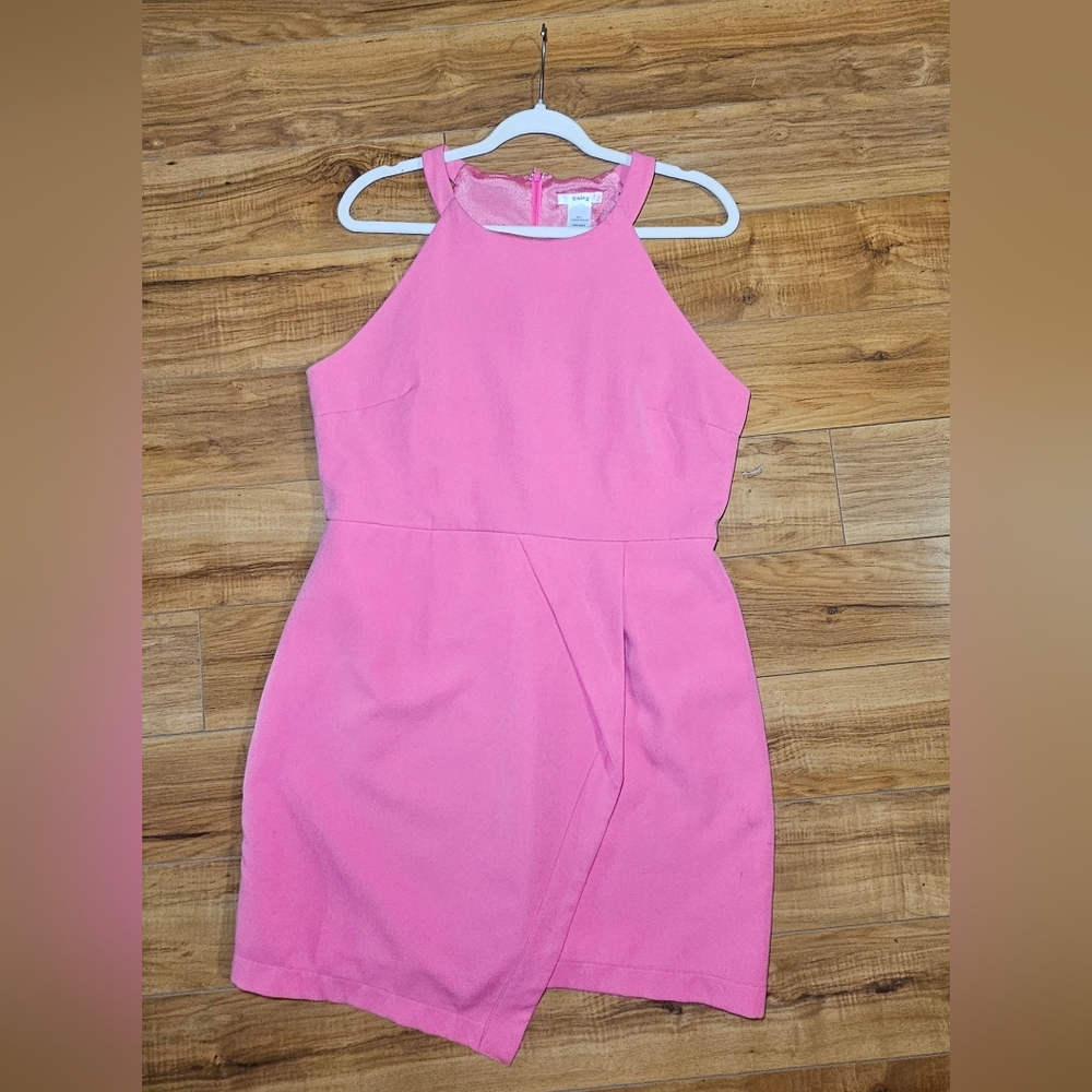 Esley Pink Asymetrical Mini Dress